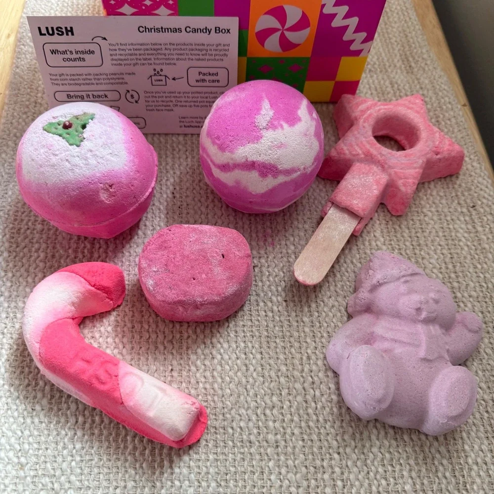 Lush Christmas Candy Box Bath Bomb Bubble Bar Gift‎ Set 6 Pieces Holiday New